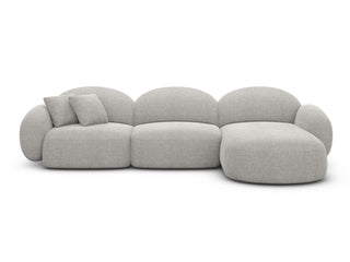 Couch Mirello L-Form in Stoff Hellgrau