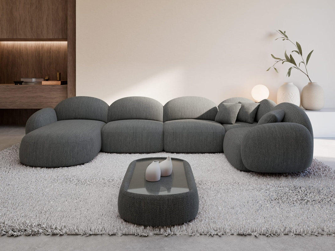 XL Wohnlandschaft Mirello U-Form aus Stoff