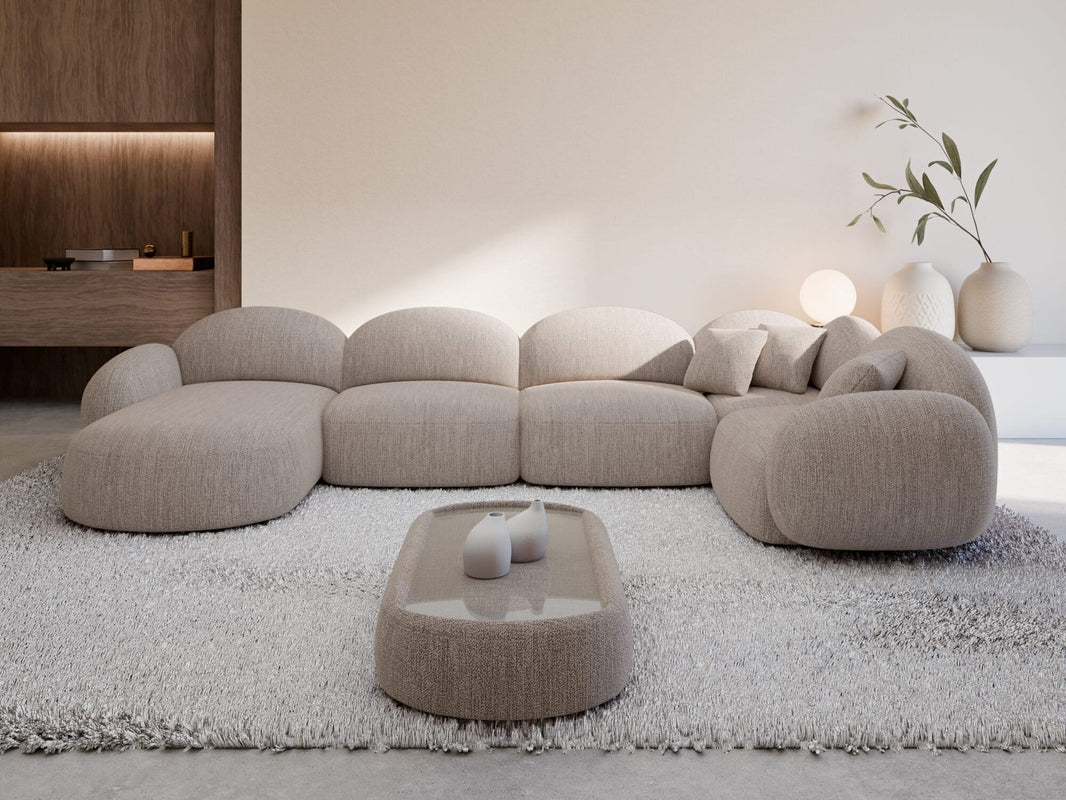 XL Wohnlandschaft Mirello U-Form aus Stoff