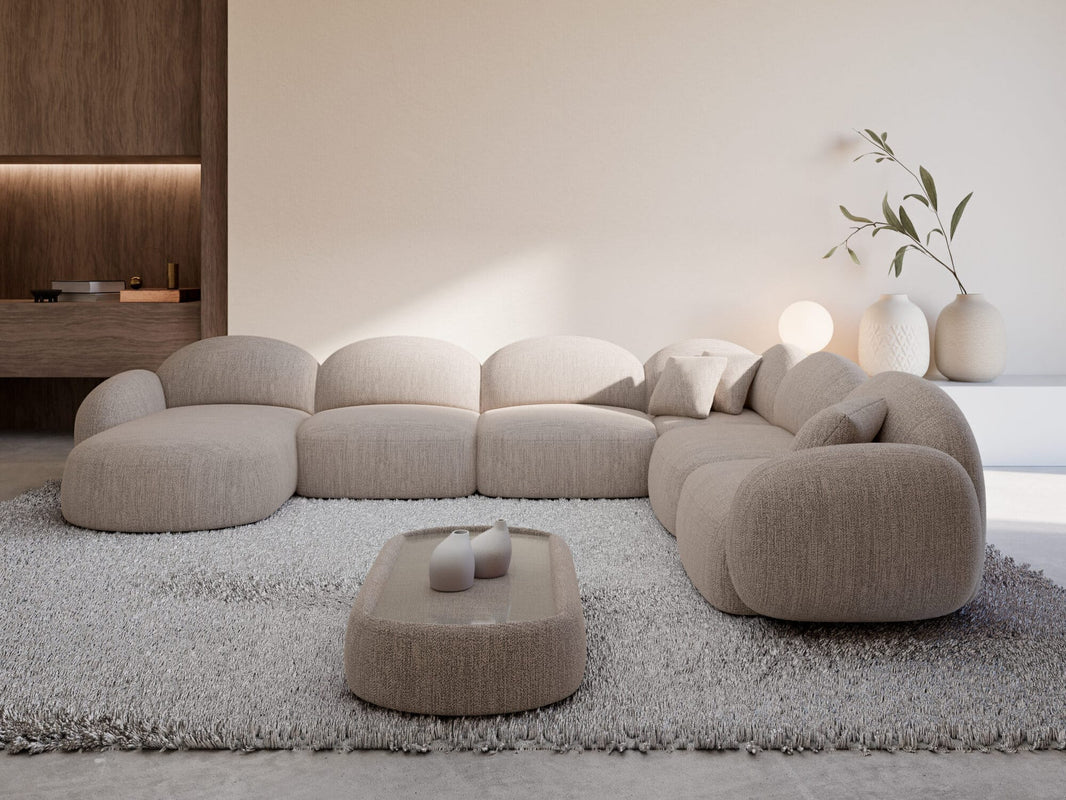 Wohnlandschaft Mirello XXL U-Form in Stoff