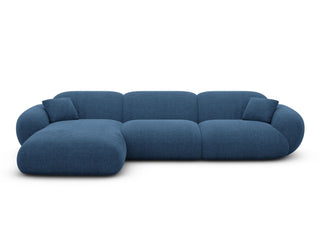 Ecksofa Alcazar L-Form aus Stoff Kurz Dunkelblau