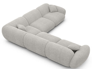 Ecksofa Alcazar L-Form aus Stoff Hellgrau
