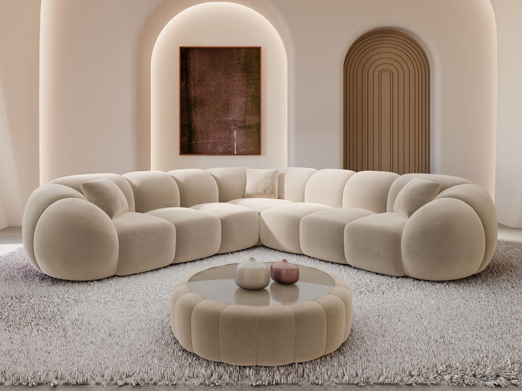 Couch Valderosa L-Form in Stoff