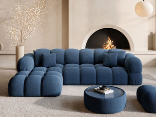 Stoff Ecksofa Monteverde L-Form Dunkelblau
