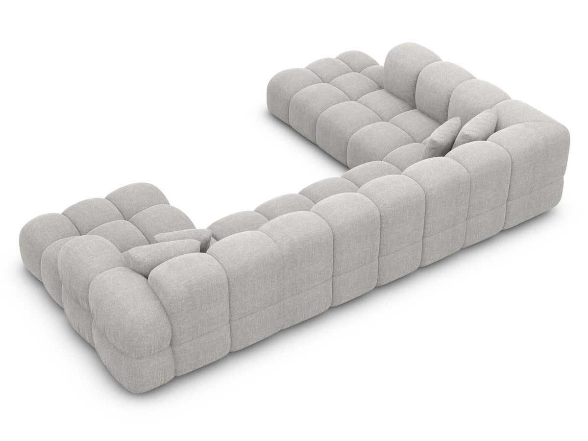 Wohnlandschaft Monteverde Lounge U-Form in Stoff Hellgrau