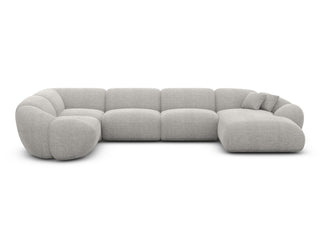 Wohnlandschaft Solverde XL U-Form in Stoff Hellgrau