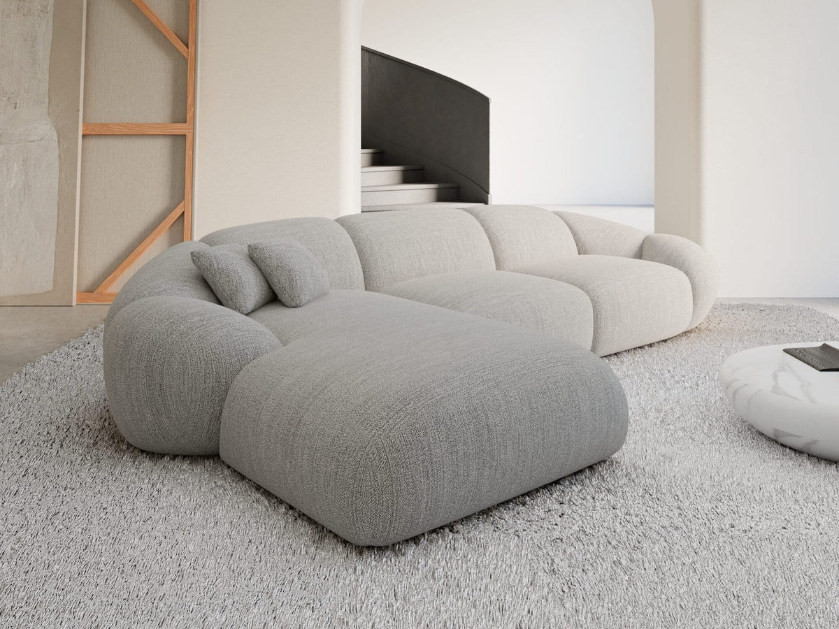 Stoff Ecksofa Solverde L-Form Hellgrau