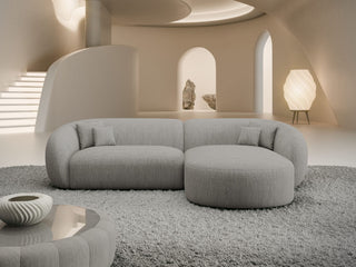 Stoff Ecksofa Sorelia L-Form Kurz Hellgrau