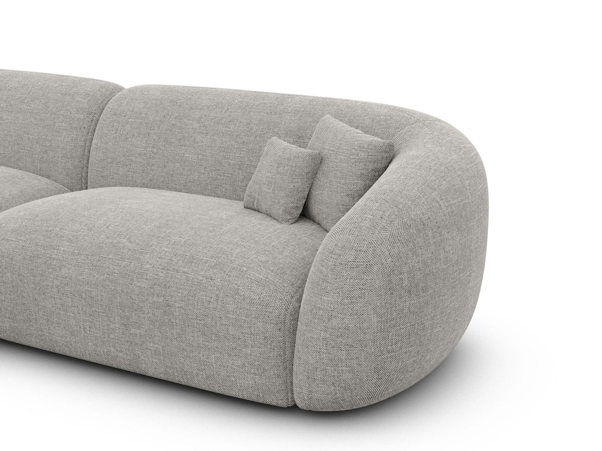 Stoff Ecksofa Sorelia L-Form Kurz Hellgrau
