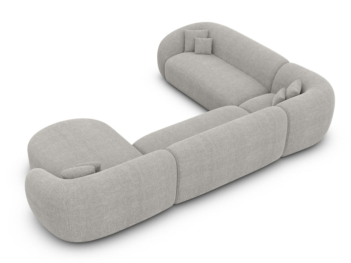 XXL Wohnlandschaft Sorelia U-Form aus Stoff Hellgrau