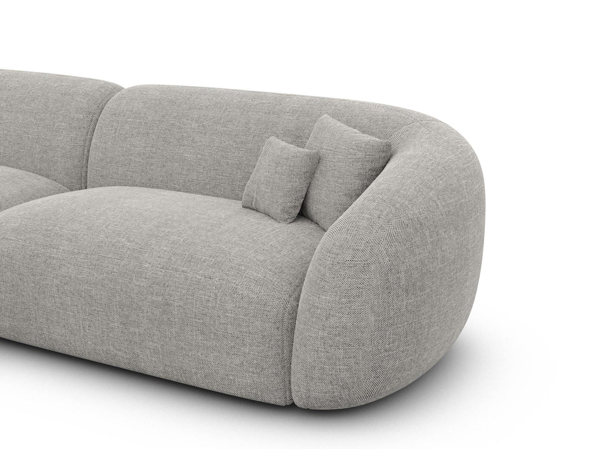 XXL Wohnlandschaft Sorelia U-Form aus Stoff Hellgrau