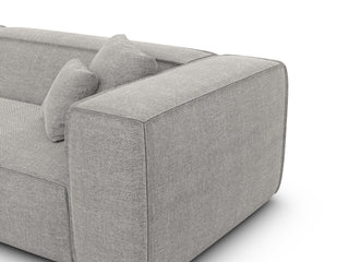 Wohnlandschaft Liranda Lounge U-Form aus Stoff Hellgrau