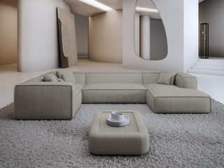 Wohnlandschaft Liranda XL U-Form in Stoff Hellgrau