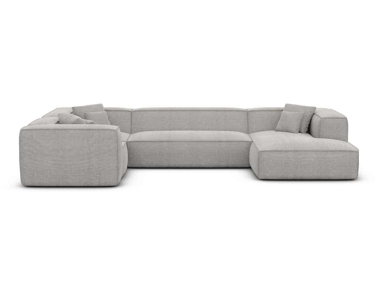 Wohnlandschaft Liranda XL U-Form in Stoff Hellgrau