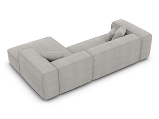 Ecksofa Liranda L-Form aus Stoff Hellgrau