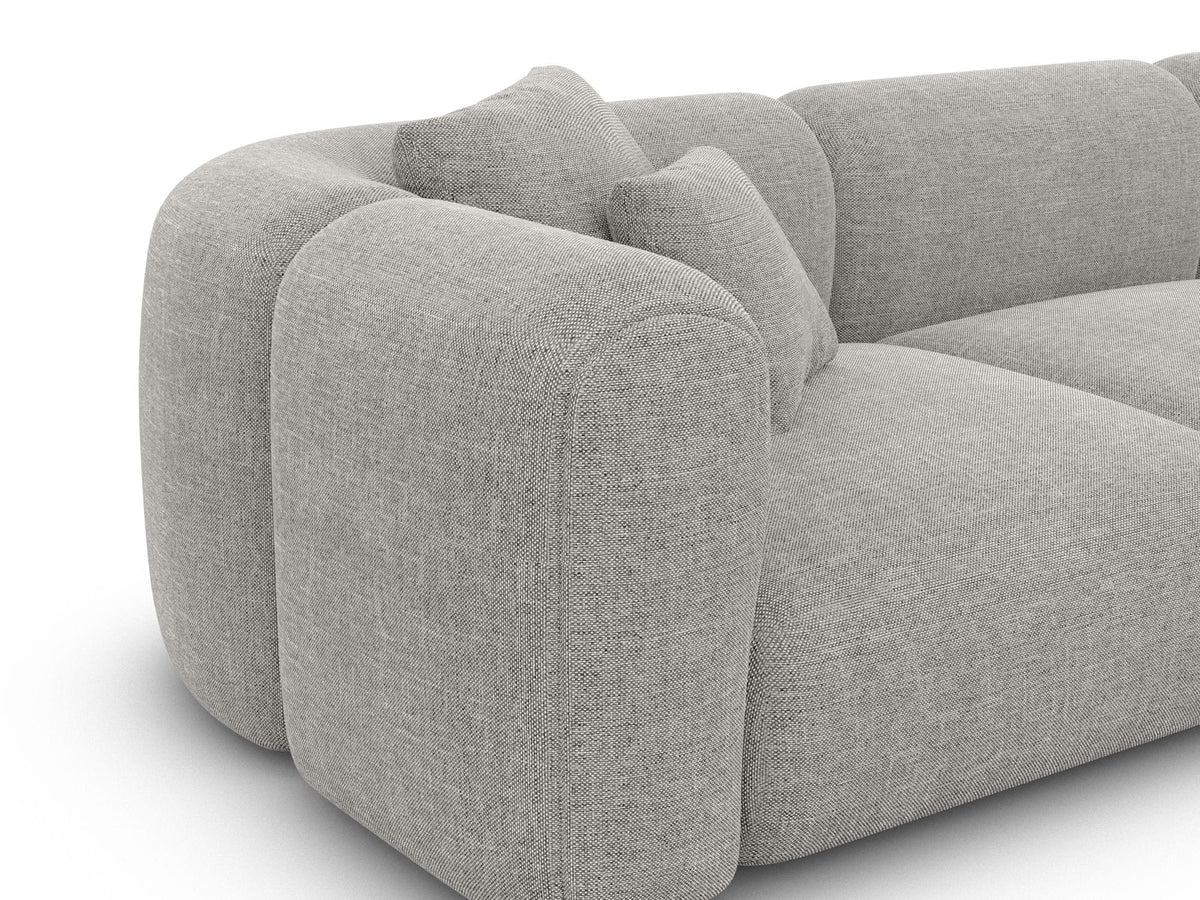 Ecksofa Venturia L-Form aus Stoff Hellgrau