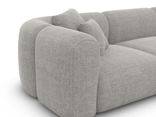 Ecksofa Venturia L-Form aus Stoff Hellgrau