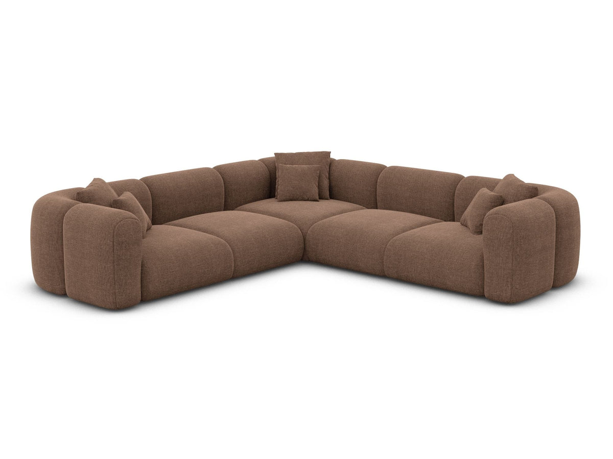 Stoff Ecksofa Venturia L-Form Braun