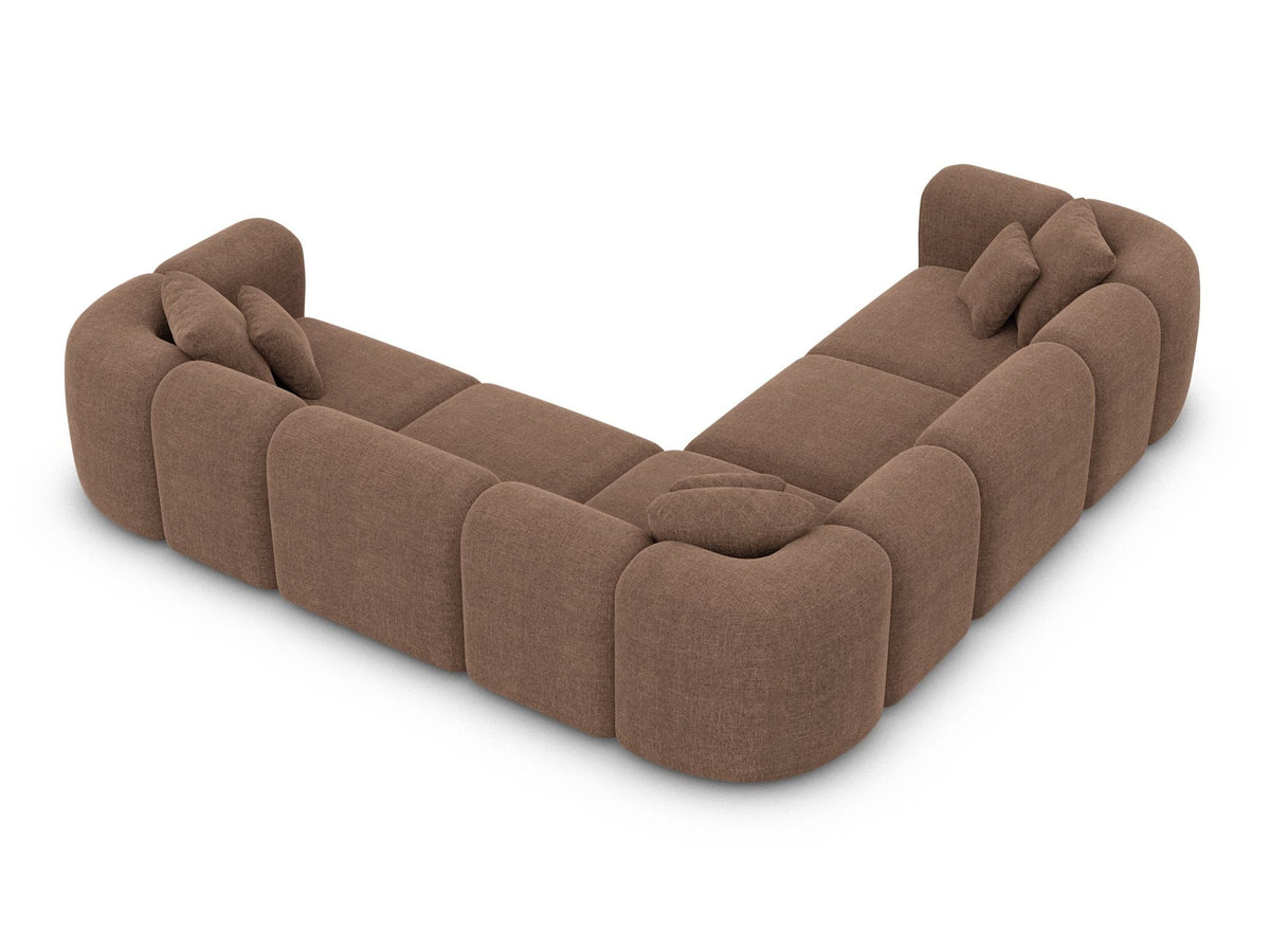 Stoff Ecksofa Venturia L-Form Braun