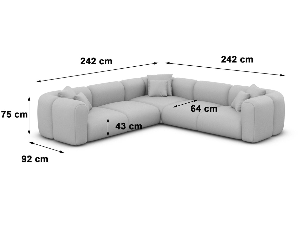 Stoff Ecksofa Venturia L-Form Braun