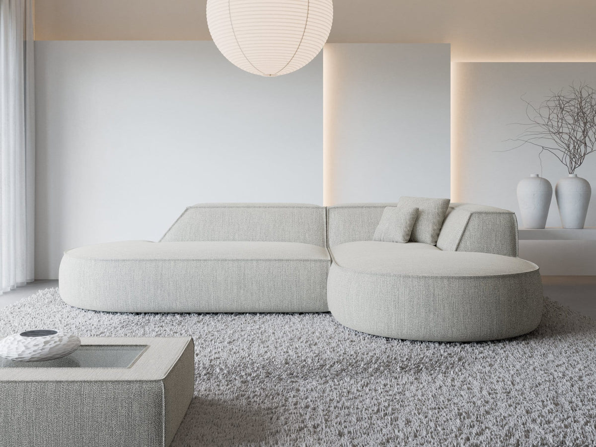 Couch Monterola Lounge L-Form in Stoff Hellgrau