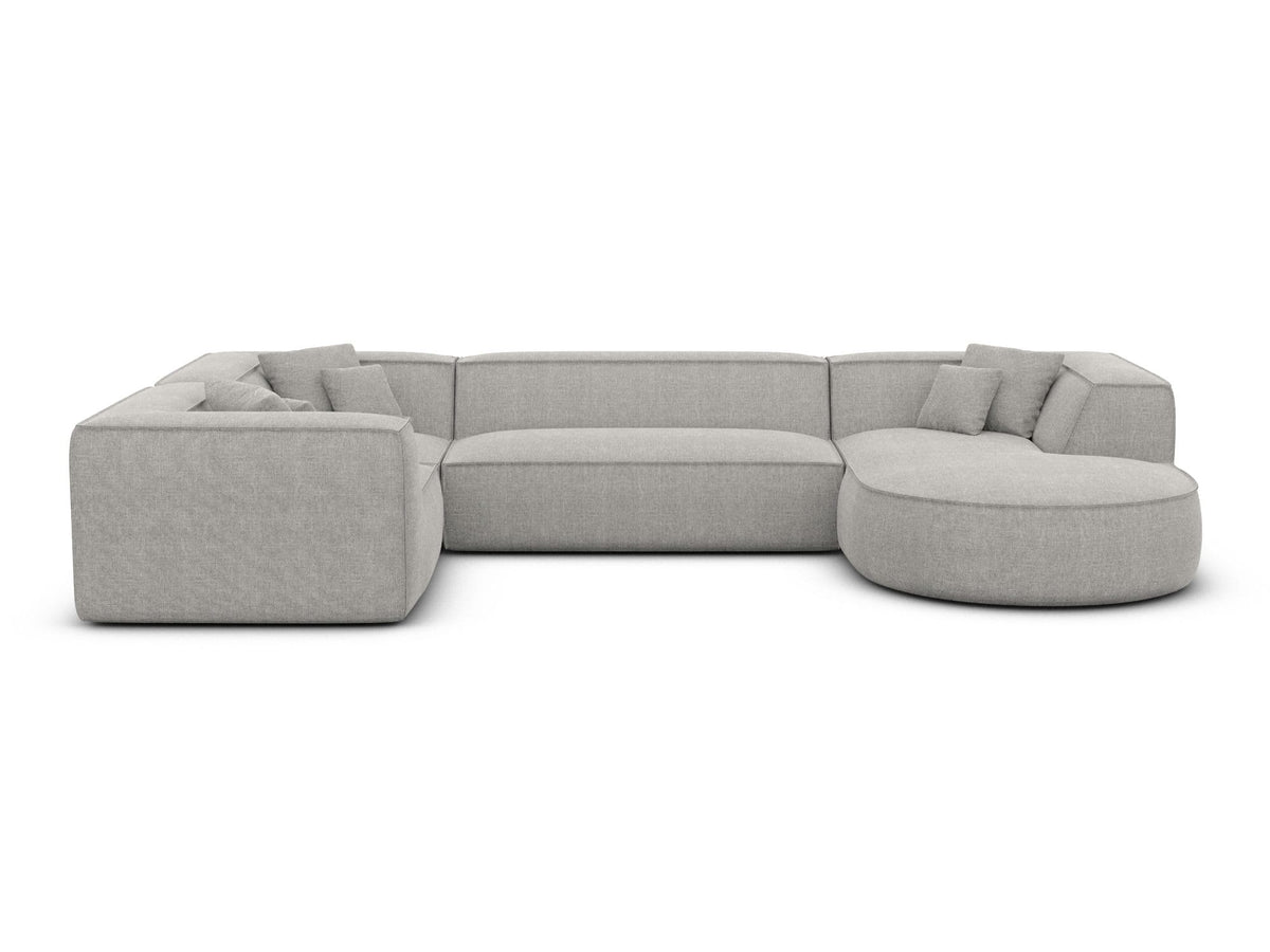 Wohnlandschaft Monterola XL U-Form in Stoff Hellgrau