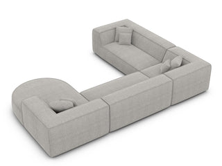 XXL Wohnlandschaft Monterola U-Form aus Stoff Hellgrau