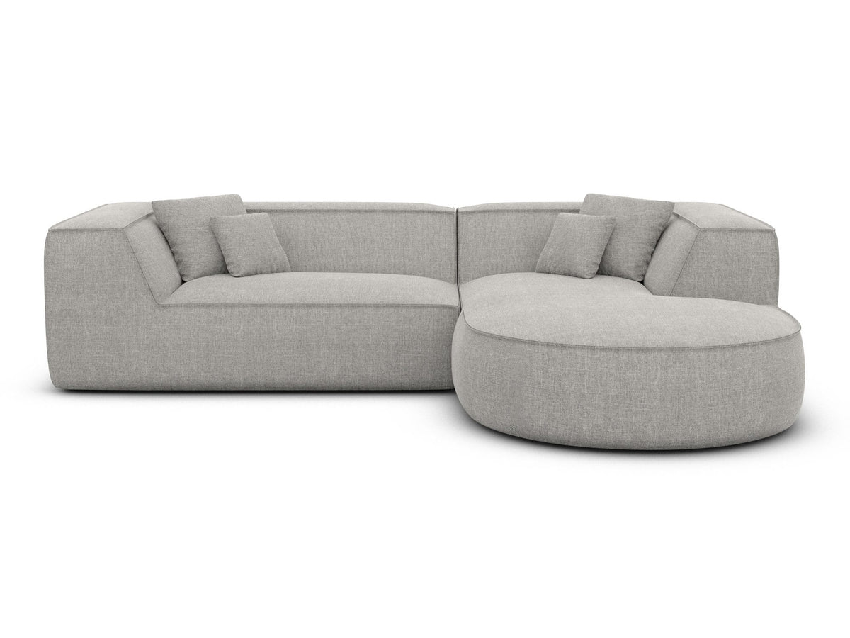 Stoff Ecksofa Monterola L-Form Hellgrau