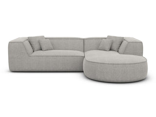 Stoff Ecksofa Monterola L-Form Hellgrau