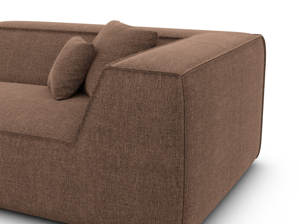Ecksofa Monterola L-Form aus Stoff Braun