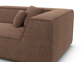 Ecksofa Monterola L-Form aus Stoff Braun