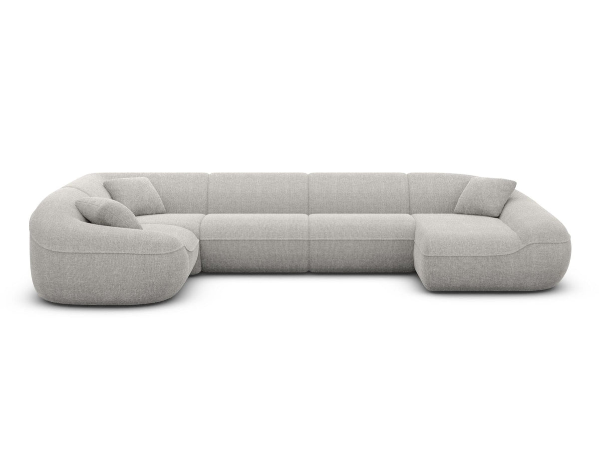 XL Stoff Wohnlandschaft Solmare U-Form Hellgrau