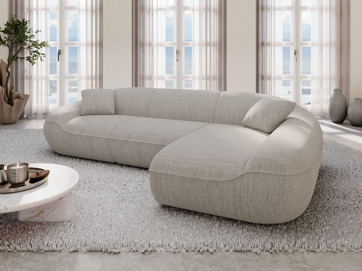 Ecksofa Solmare L-Form aus Stoff Hellgrau