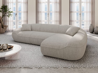 Ecksofa Solmare L-Form aus Stoff Hellgrau