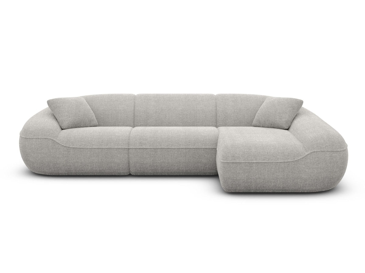 Ecksofa Solmare L-Form aus Stoff Hellgrau