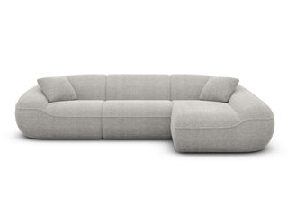 Ecksofa Solmare L-Form aus Stoff Hellgrau