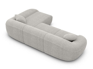 Ecksofa Solmare L-Form aus Stoff Hellgrau