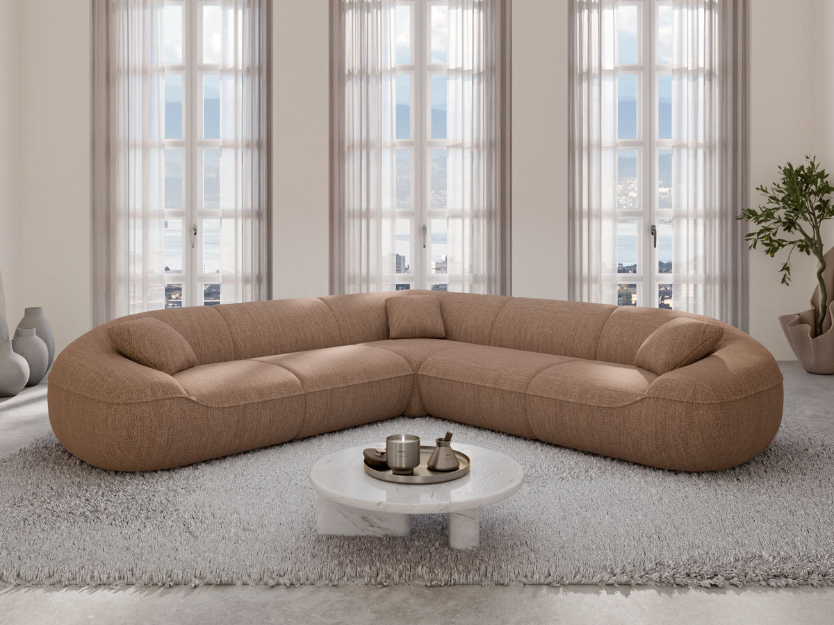 Stoff Ecksofa Solmare L-Form Braun