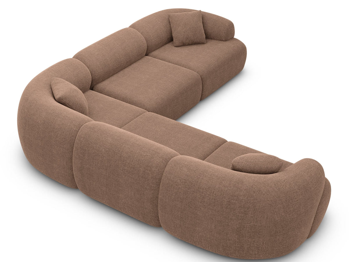 Couch Monteluna L-Form in Stoff Braun