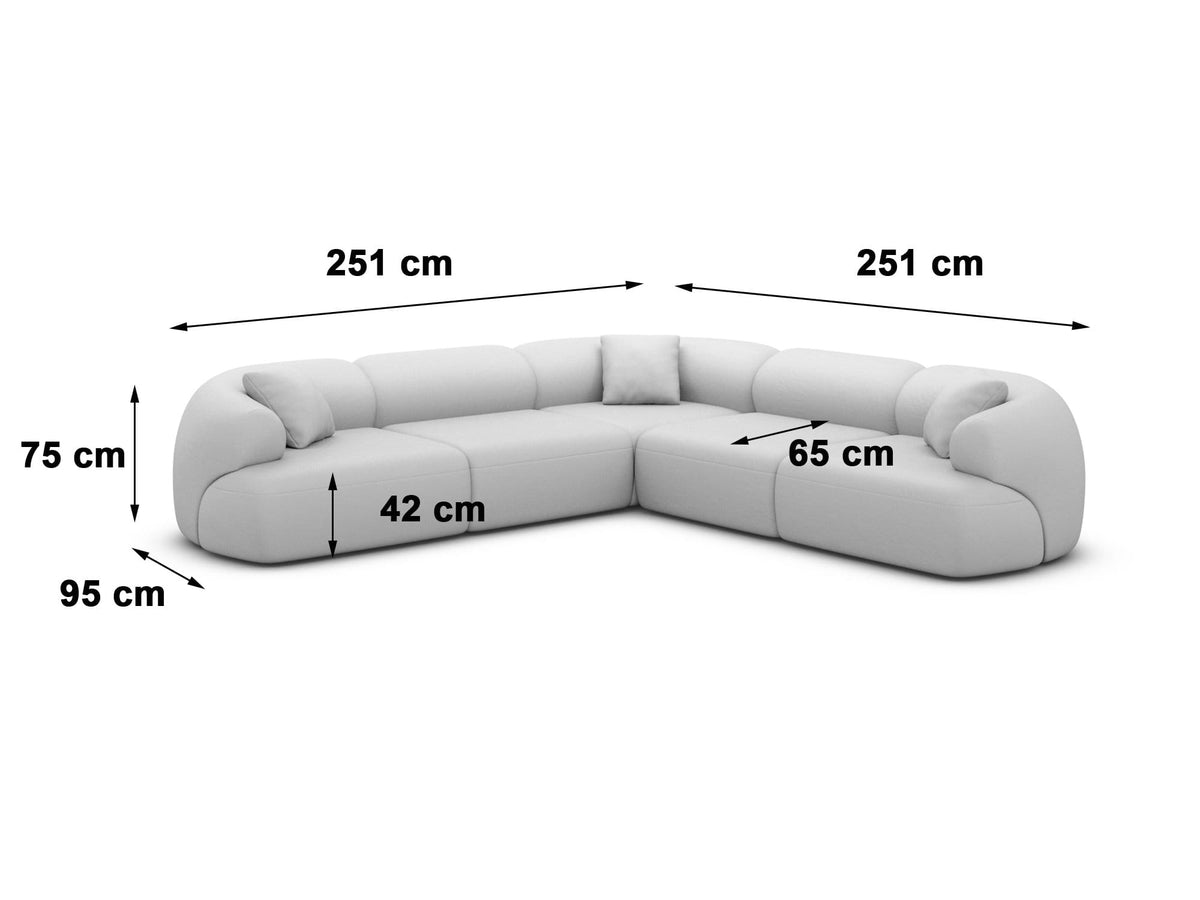 Couch Monteluna L-Form in Stoff Braun