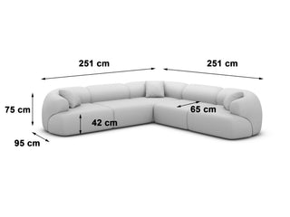 Couch Monteluna L-Form in Stoff Braun