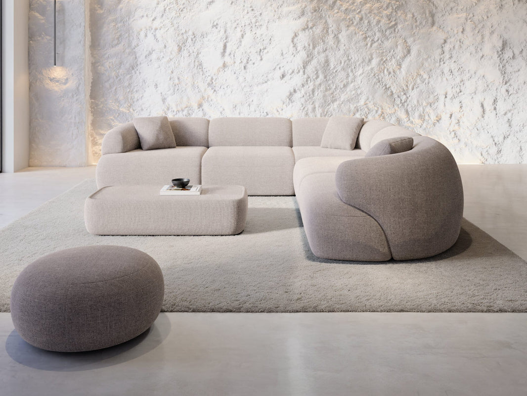 Couch Monteluna L-Form in Stoff