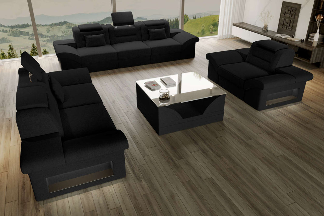 Polster-Sofagarnitur Monza, 3-Sitzer, 2-Sitzer und Sessel