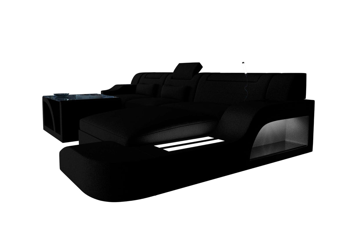 Ecksofa Palermo L Form Stoffsofa Schwarz