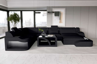 XXL Wohnlandschaft Palermo Stoffsofa Schwarz