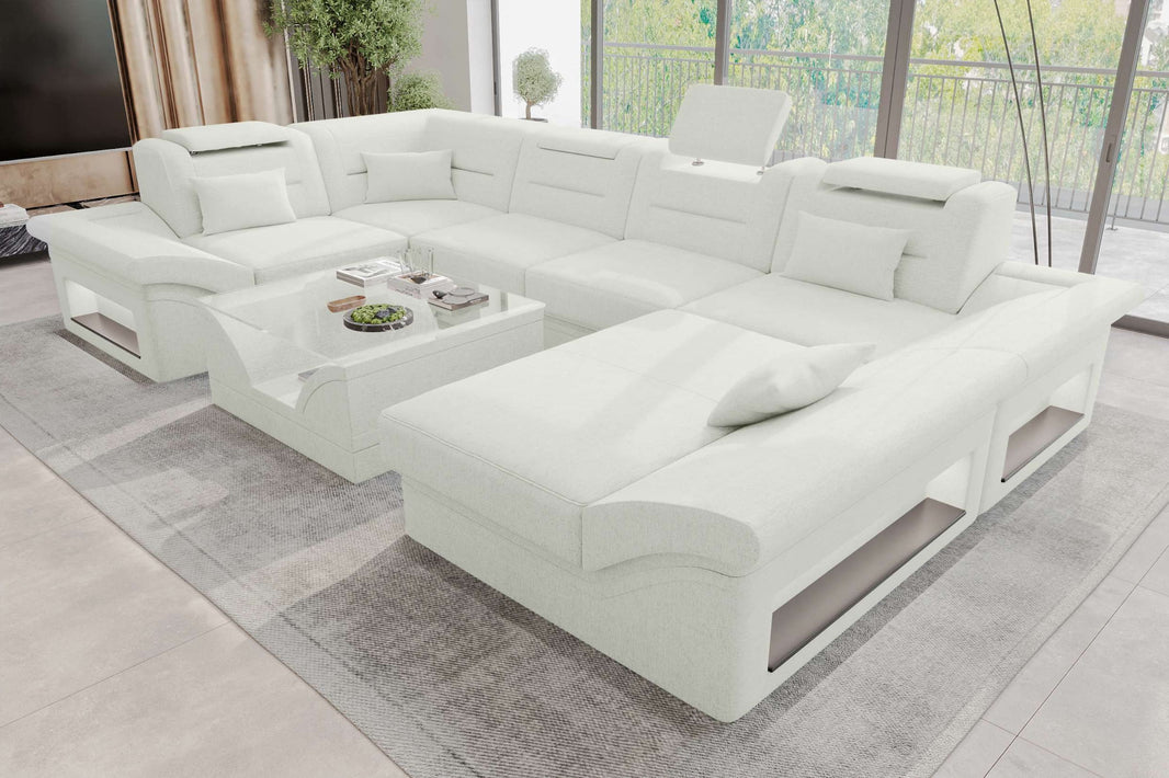 Wohnlandschaft Enzo U Form Stoffsofa