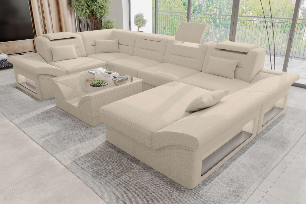 Wohnlandschaft Enzo U Form Stoffsofa