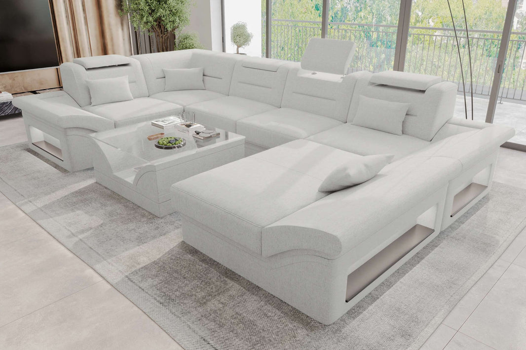 Wohnlandschaft Enzo U Form Stoffsofa