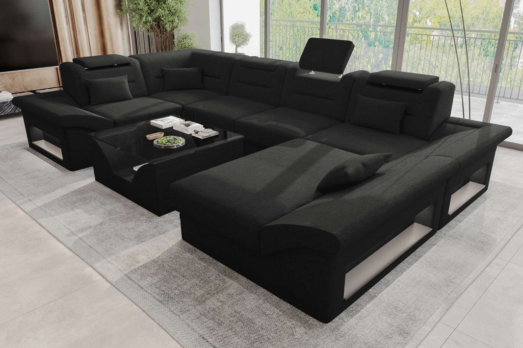Wohnlandschaft Enzo U Form Stoffsofa