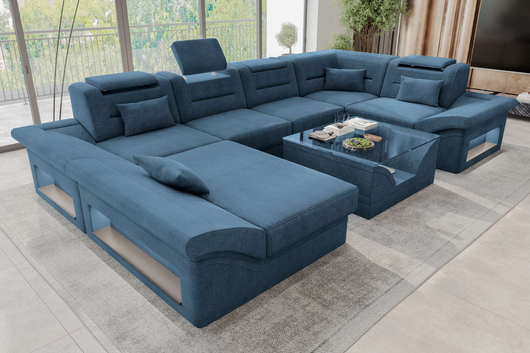 Wohnlandschaft Enzo U Form Stoffsofa